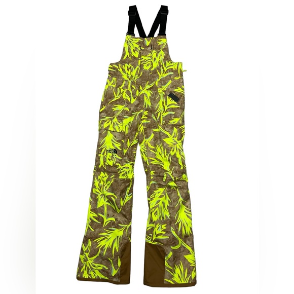 The North Face Freedom Insulated Ski Bib Utility Brown Prairie Print Small NEW - Picture 7 of 16